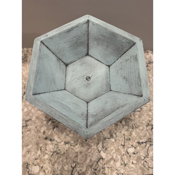 Coastal Mediterranean Wood Pedestal Fruit Bowl 7” - Picture 7 of 7